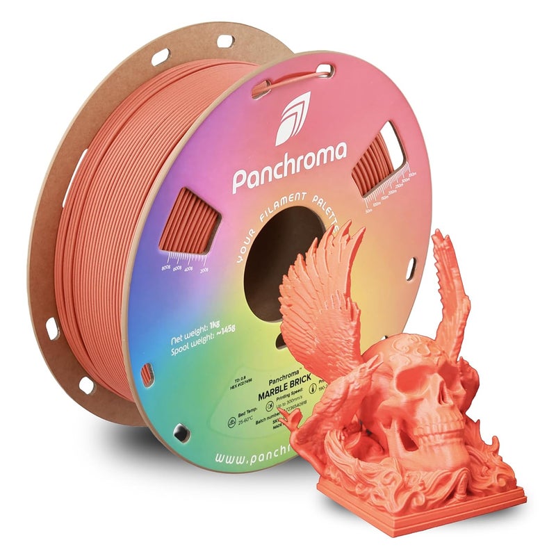 polymaker Panchroma Marble PLA Filament, Marble Brick 1.75mm 1kg 3D Printing Filament, 3D Printer PLA Filament, Fit Most FDM 3D Printers, 1kg Spool (2.2lbs) - Image 1